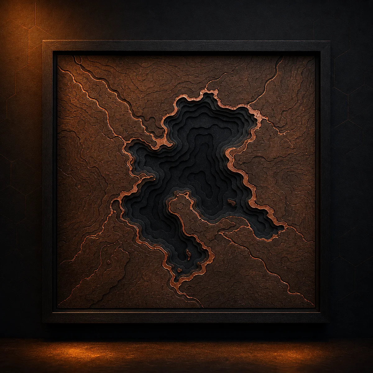 Topographic Lake Map Art